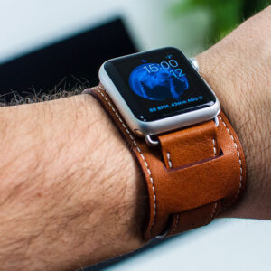 Leather wristband watch