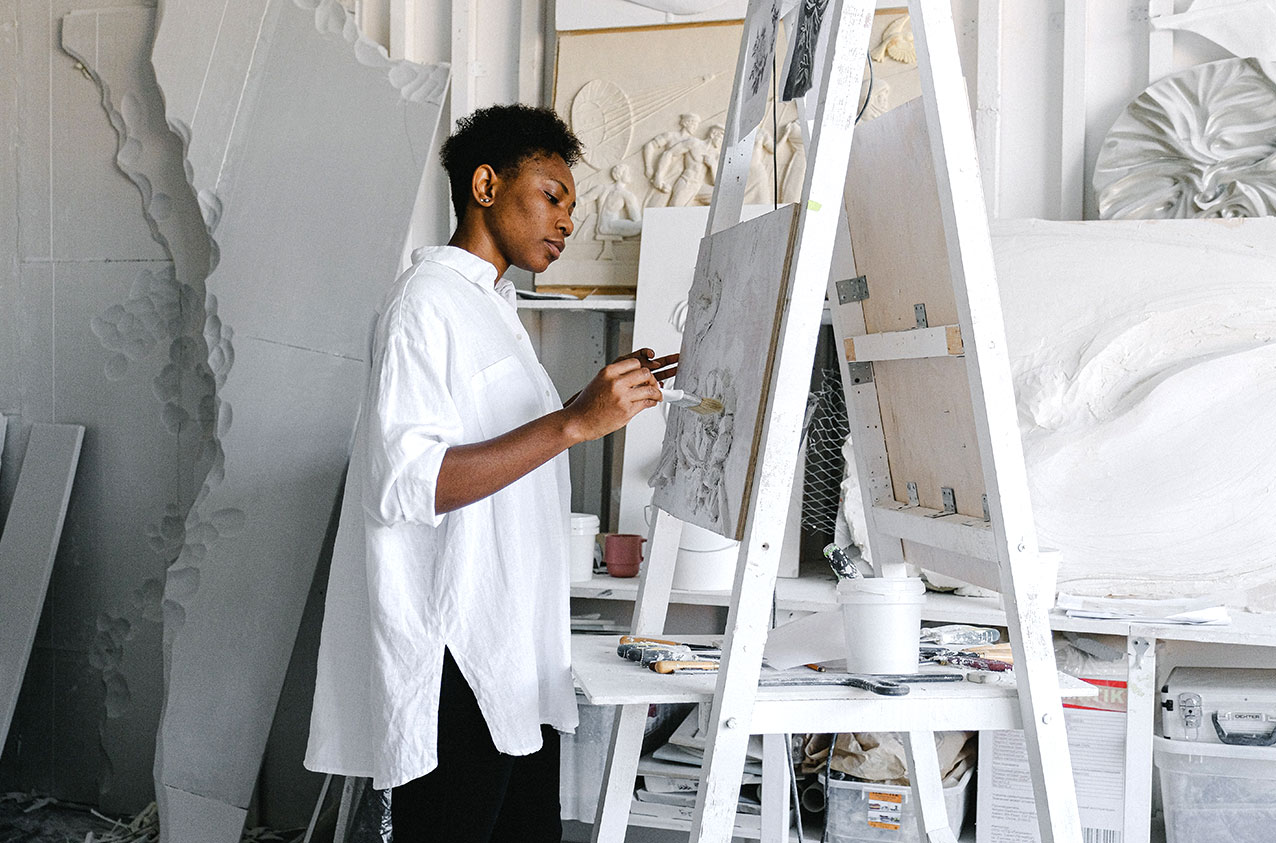 Woman painting