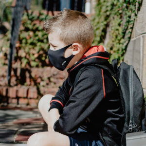 Boy wearing mask